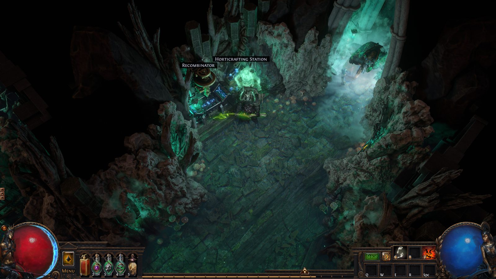 Allflame Grotto, a Path of Exile 1 hideout built in Skeletal Hideout by eazy