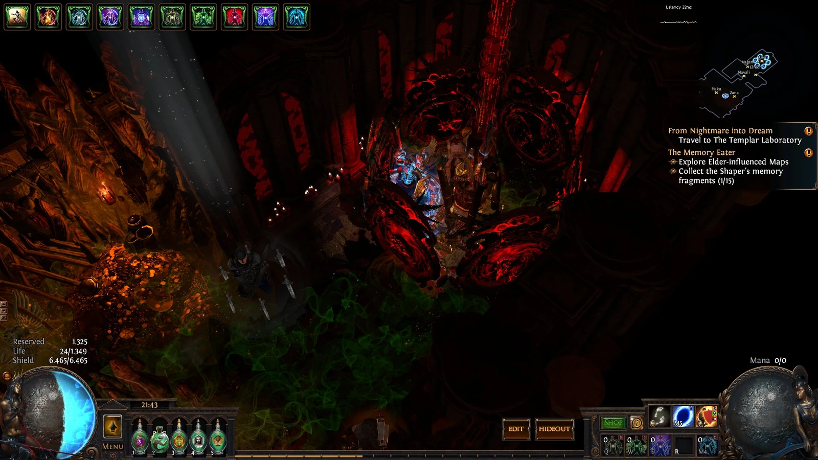 Sanguinary Temple, a Path of Exile 1 hideout built in Enlightened Hideout by guggelhupf - screenshot 2
