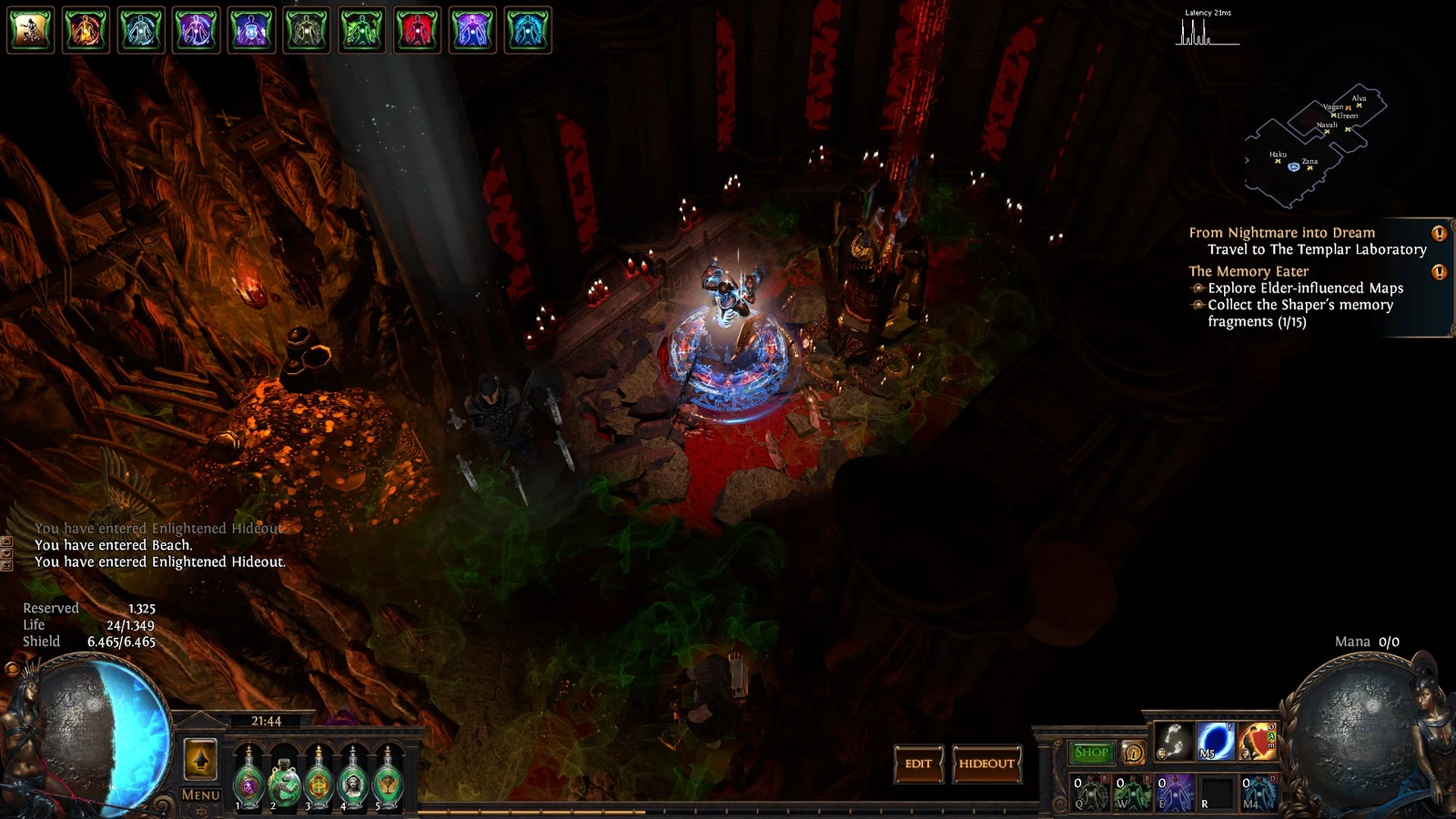 Sanguinary Temple, a Path of Exile 1 hideout built in Enlightened Hideout by guggelhupf - screenshot 3