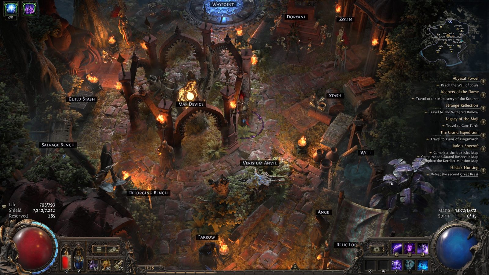 Worldbridge Oak, a Path of Exile 2 hideout built in Felled Hideout by manacraft